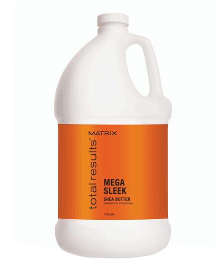 Mega Sleek Shampoo is formulated with Shea Butter to reduce frizz, smooth hair and provide humidity protection for clients with the most rebellious, unruly hair. Smoothing Shampoo. Cleanses hair and controls frizz. Protects hair against humidity.