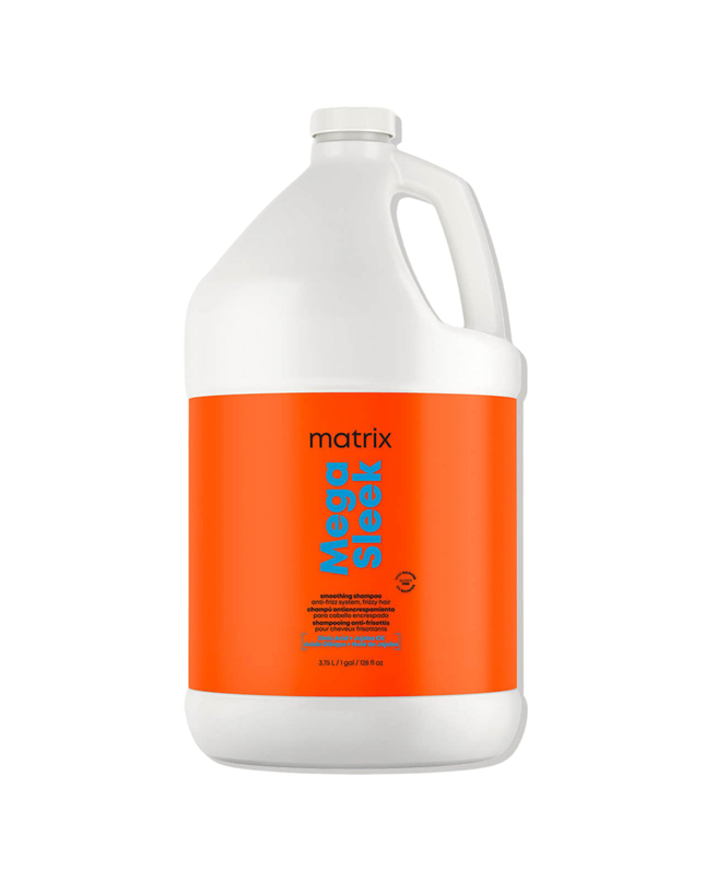 Mega Sleek Shampoo is formulated with Shea Butter to reduce frizz, smooth hair and provide humidity protection for clients with the most rebellious, unruly hair. Smoothing Shampoo. Cleanses hair and controls frizz. Protects hair against humidity.