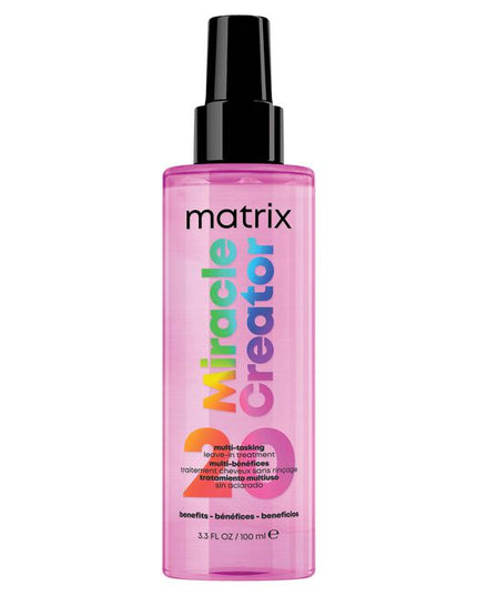 The Miracle Creator Multi-Tasking Treatment Spray is a leave-in treatment that delivers 20 beautifying-benefits in 60 seconds! Revitalize and strengthen hair with the ultimate multi-tasking hair care product for all hair types. Restore, prime, finish and extend with the Miracle Collection. This multi-tasking hair treatment is incredibly versatile + able to tackle many hair concerns at once.