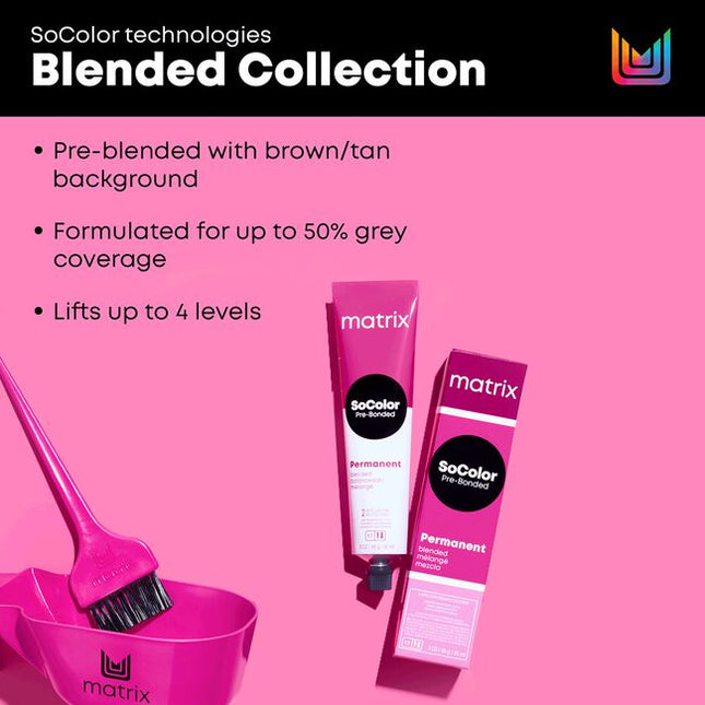 Blended Collection pre-blended with brown/tan background. Formulated for natural and fashion tones on <50% gray.