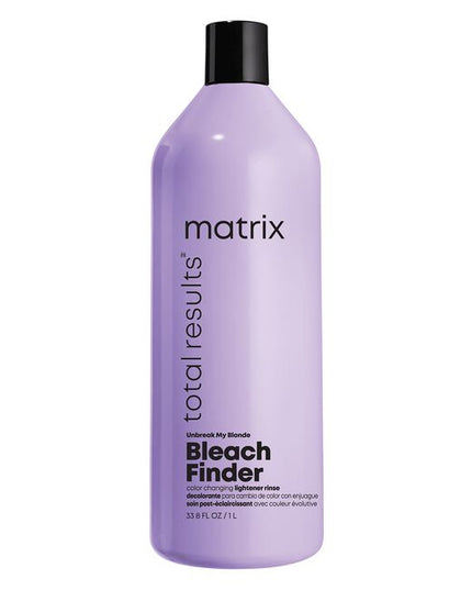 Total Results Unbreak My Blonde Bleach Finder - A backbar shampoo designed to locate and remove bleach to avoid porosity hot-spots. Lather turns from yellow to pink wherever bleach is left in the hair.