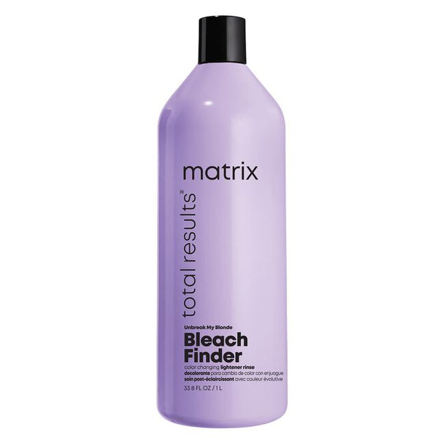 Total Results Unbreak My Blonde Bleach Finder - A backbar shampoo designed to locate and remove bleach to avoid porosity hot-spots. Lather turns from yellow to pink wherever bleach is left in the hair.