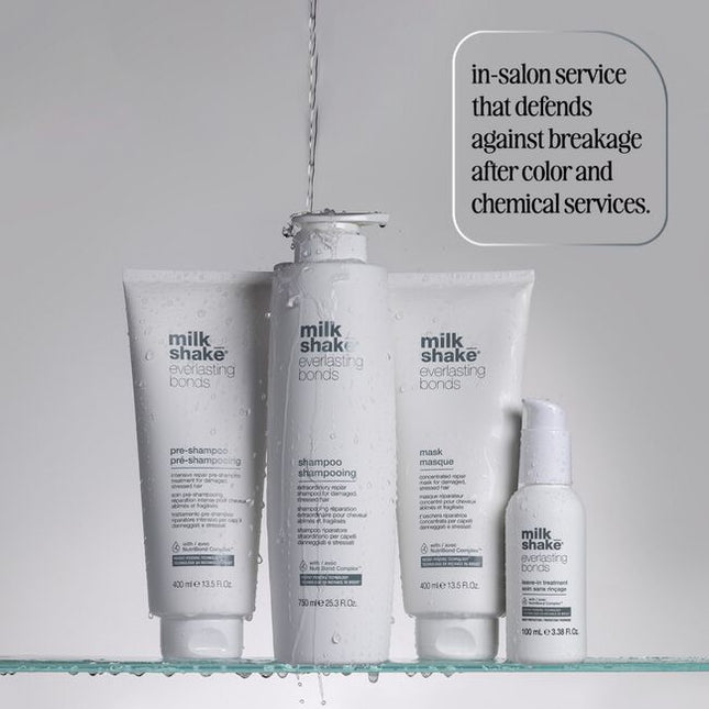 Protects hair fiber from heat damage up to 230°C/446°F. Provides softness and shine to the hair with an intense smoothing action. Formulated with milk proteins and enhanced with NutriBond Complex™, a naturally derived blend of rice proteins, amino acids and hyaluronic acid that repairs hair bonds for stronger, healthier looking hair you can feel.