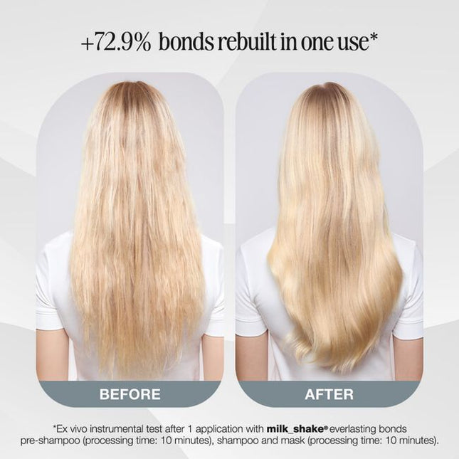 Instantly reconstructs damaged hair bonds to restore and strengthen hair in just one use. Delivers visible nourishment and radiant shine without weighing hair down. Formulated with milk proteins and enhanced with NutriBond Complex™, a naturally derived blend of rice proteins, amino acids and hyaluronic acid. Scientifically proven to instantly repair hair bonds and reconstruct damaged hair for stronger, healthier looking hair you can feel.