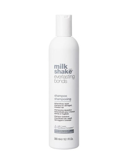 Gently cleanses while repairing and reinforcing damaged hair bonds. Formulated with milk proteins and enhanced with NutriBond Complex™, a naturally derived blend of rice proteins, amino acids and hyaluronic acid. Scientifically proven to instantly repair hair bonds and reconstruct damaged hair for stronger, healthier looking hair you can feel.