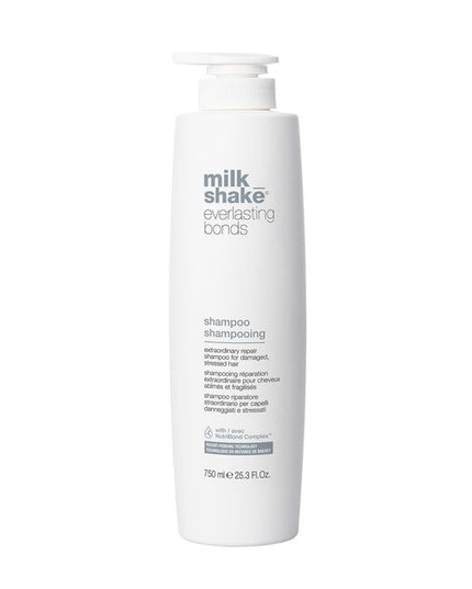 Gently cleanses while repairing and reinforcing damaged hair bonds. Formulated with milk proteins and enhanced with NutriBond Complex™, a naturally derived blend of rice proteins, amino acids and hyaluronic acid. Scientifically proven to instantly repair hair bonds and reconstruct damaged hair for stronger, healthier looking hair you can feel.