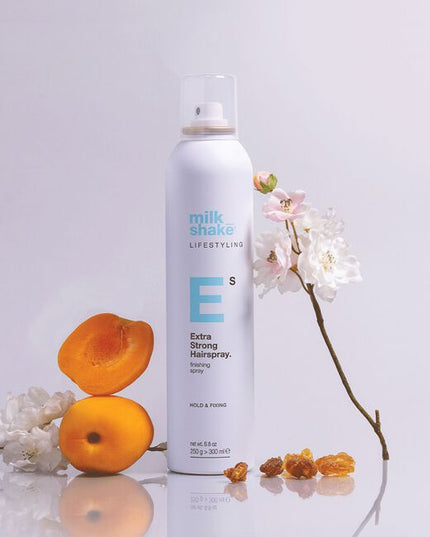 milk_shake extra strong hairspray is a firm hold hair spray that provides structure for long-lasting styles. Formulated with Pro Vitamin B5, seals in moisture for lasting hydration. Contains heat protection with anti-frizz and anti-static properties.