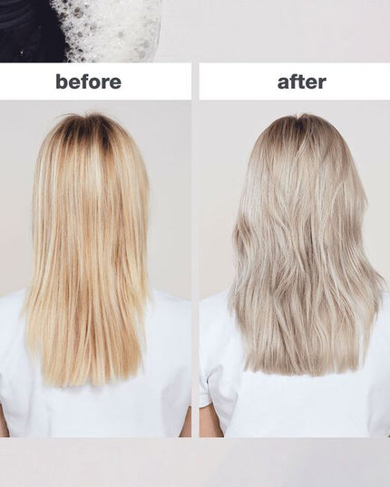 Restore light blonde hair with color-depositing milk_shake icy blond conditioner. Gone are the days of purple conditioner for blonde hair. This paraben-free conditioner has a unique black pigment that reduces brassiness &amp; enhances cool tones for intensely icy blonde hair. Added milk proteins also provide deep conditioning for softer, stronger hair after every wash. For best results, use icy blond shampoo prior to conditioning.