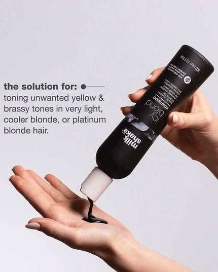 milk_shake icy blond shampoo is a color-depositing toner & cleanser all in one. This isn't your average purple shampoo for blonde hair.