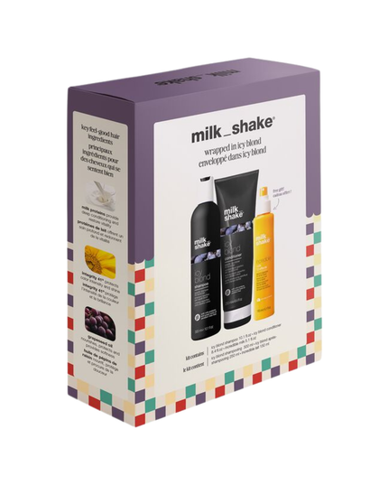 Icy Blond Trio Includes:

(1) - Incredible Milk, 5.1 fl. oz.
(1) - Icy Blond Shampoo, 10.1 fl. oz.
(1) - Icy Blond Conditioner, 8.4 fl. oz.