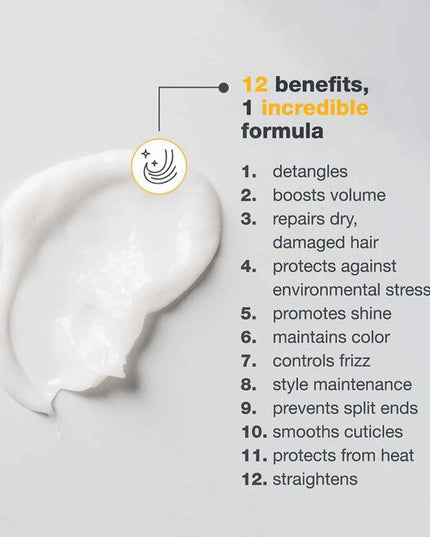 A multi-benefit leave-in treatment that nourishes, protects, and strengthens while delivering silky softness, shine, and frizz control. Formulated with milk proteins and fruit extracts, it deeply conditions while shielding hair from heat and environmental damage.