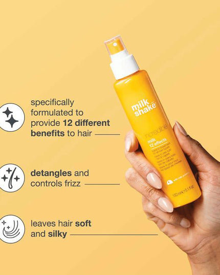 A multi-benefit leave-in treatment that nourishes, protects, and strengthens while delivering silky softness, shine, and frizz control. Formulated with milk proteins and fruit extracts, it deeply conditions while shielding hair from heat and environmental damage.