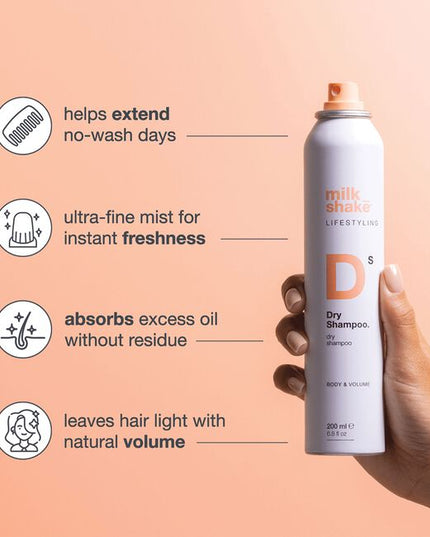 A weightless dry shampoo that instantly refreshes the hair and scalp with a clean, matte finish. This ultra-light spray absorbs excess oil and impurities without leaving any white cast or residue—even on dark hair—leaving strands feeling clean, lifted, and full of life.