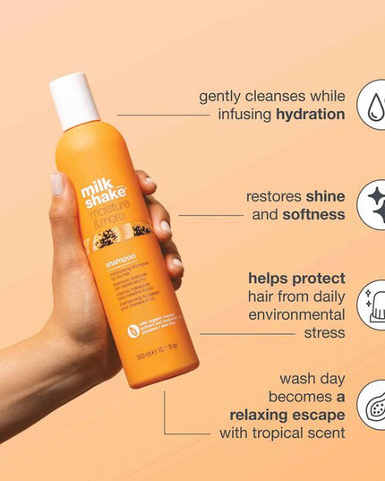 Great dry hair to the moisture it craves with this hydrating shampoo that’s been specially formulated to restore dull strands to their full potential. packed with nourishing ingredients including hyaluronic acid and milk_shake’s proprietary integrity 41 blend this shampoo for dry hair works to replenish and seal in moisture. hair will become softer, shinier, and more manageable with regular use.