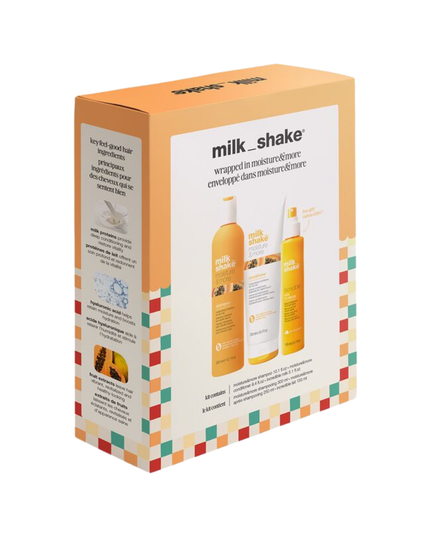 MoistureMore Trio Includes:

(1) - Moisture&More Shampoo, 10.1 fl. oz.
(1) - Moisture&More Conditioner, 8.4 fl. oz.
(1) - Incredible Milk, 5.1 fl. oz.