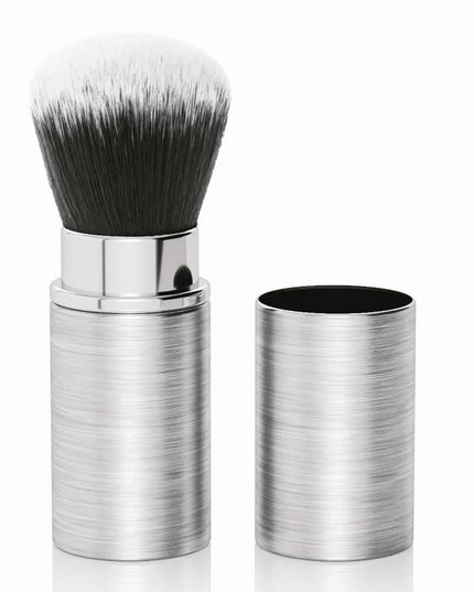 A travel-friendly kabuki makeup brush that features a compact shape and ultra-soft vegan bristles for expert control and a flawless finish.