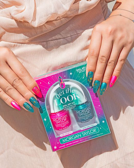 Get the Look Nail Art Kit Includes:

(1) - Tag, Your It Nail Lacquer
(1) - Stop, Shop, and Roll Nail Lacquer
(1) - Nail Art Sticker Sheet