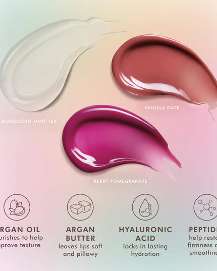 A limited-edition bundle featuring all three flavors of Moroccanoil’s hydrating Argan Butter Lip Balm.