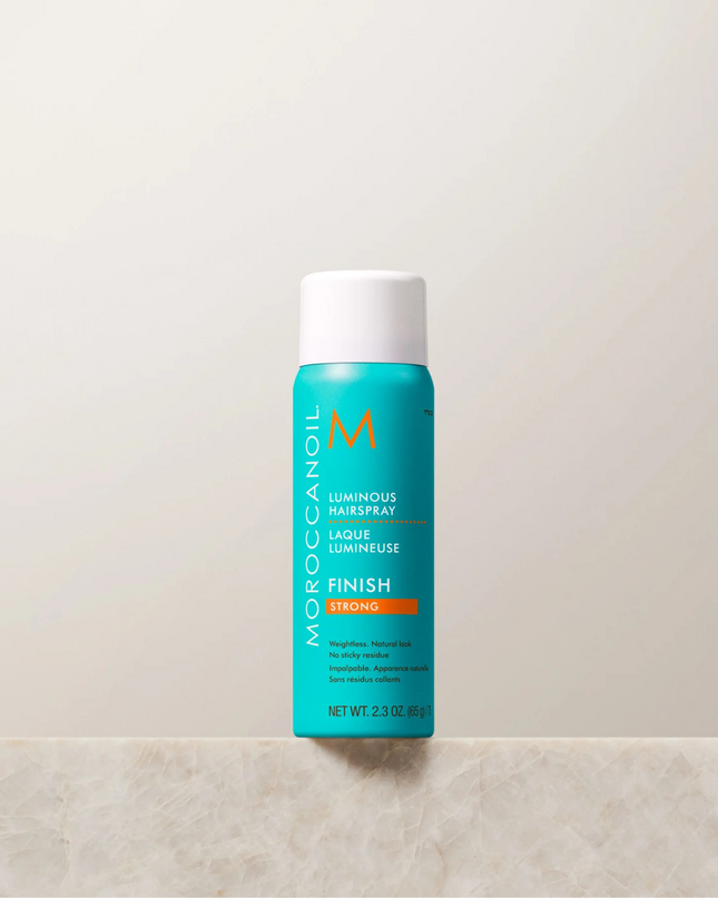 Luminous Hairspray Strong is formulated with a combination of highly sophisticated ingredients infused with argan oil. This lightweight and workable hairspray offers a long-lasting, flexible hold, without leaving a sticky residue.