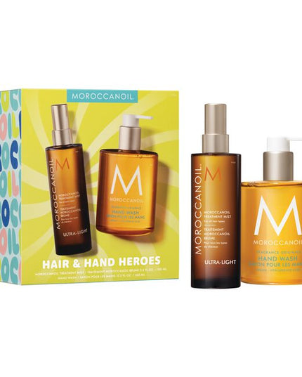 Treatment Mist Kit Includes:

(1) - Moroccanoil Treatment Mist, 3.4 fl. oz.
(1) - Hand Wash Fragrance Originale, 12.2 fl. oz.