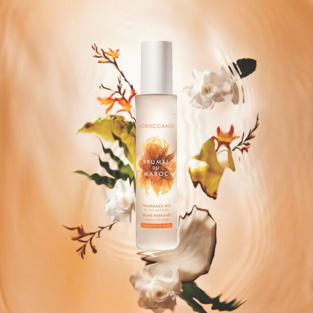 Transport your senses with Moroccanoil Brumes du Maroc Fragrance Mist for Hair and Body. Lightweight spray hydrates and refreshes, while its nourishing formula—infused with argan oil and Vitamin E—won’t disrupt hairstyles and can be used throughout the day as a head-to-toe refresher. UV absorber helps preserve natural color and prevent hair damage from sun exposure.