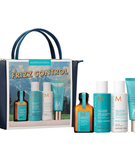Treat frizzy hair to an argan oil-infused routine with the Frizz Travel Set. All four travel-sized products are formulated with nourishing ingredients and fragranced with our signature scent, a Mediterranean-inspired blend of spicy amber and sweet floral notes.