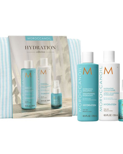 Hydrating Shampoo and Hydrating Conditioner deliver optimal hydration with argan oil, vitamins A and E, and moisturizing red algae. The All in One Leave-in Conditioner hydrates, detangles, and provides up to 72 hours of softness