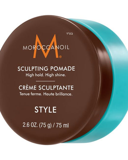 Moroccanoil Sculpting Pomade is a classic pomade that helps create timeless styles with a strong hold. Ideal for pompadours or smooth side parts and perfect for creating trending slicked-back styles on long or short hair. It provides a sleek, highshine finish that adds polish to any hairstyle. Offering an optimal balance of control and flexibility, this hydrating styler keeps your hair in place all day without feeling stiff or greasy.