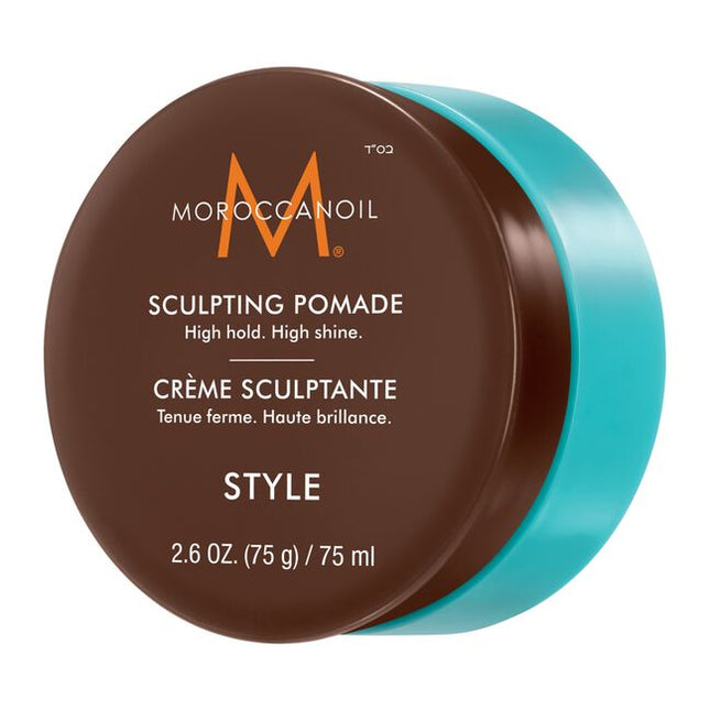 Moroccanoil Sculpting Pomade is a classic pomade that helps create timeless styles with a strong hold. Ideal for pompadours or smooth side parts and perfect for creating trending slicked-back styles on long or short hair. It provides a sleek, highshine finish that adds polish to any hairstyle. Offering an optimal balance of control and flexibility, this hydrating styler keeps your hair in place all day without feeling stiff or greasy.