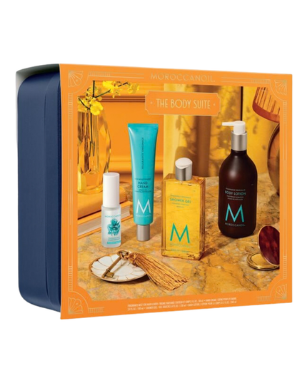 The Body Suite Kit Includes:
(1) - Brumes Du Maroc Hair & Body Mist, 1 fl. oz.
(1) - Shower Gel Fragrance Originale, 8.4 fl. oz.
(1) - Hand Cream Fragrance Originale, 3.4 fl. oz.
(1) - Body Lotion Fragrance Originale, 12.2 fl. oz.
