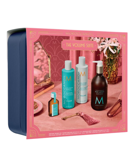 The Volume Suite Kit Includes:

(1) - Body Lotion Fragrance Originale, 12.2 fl. oz.
(1) - Light Treatment, 0.84 fl. oz.
(1) - Xtra Volume Shampoo, 8.5 fl. oz.
(1) - Xtra Volume Conditioner, 8.5 fl. oz.