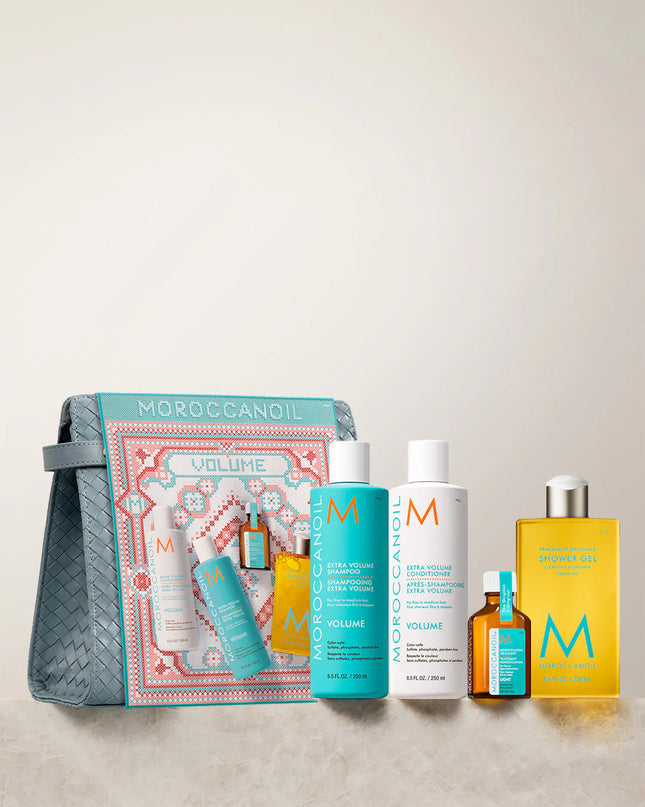 Volume Kit Includes:
(1) - Extra Volume Shampoo, 8.5 fl. oz.
(1) - Extra Volume Conditioner, 8.5 fl. oz.
(1) - Light Treatment, 25 mL.
(1) - Shower Gel Fragrance Originale, 8.4 fl. oz.