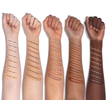 Experience the best filter effect with this soft-focus foundation. It blurs imperfections and deeply hydrates the skin. This silky foundation offers sweatproof, waterproof, transfer-proof, buildable, medium to full coverage with pore-diffusing pigments for a soft-focus finish lasting up to 12 hours. Crafted in Italy, it's oil-, fragrance-, and paraben-free, featuring hyaluronic acid, vitamin E, and glycerin for a soft, supple feel. Available in 40 shades to match various skin tones and undertones.