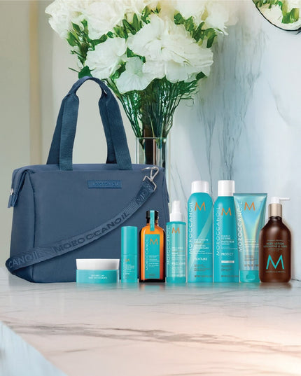 Moroccanoil special offer is here for a limited time only! Receive a LIMITED-EDITION BAG with the purchase of Moroccanoil's favorite styling products!