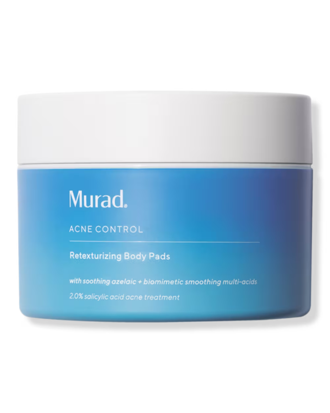 Murad's Retexturizing Body Pads with Salicylic Acid are a super smoothing, acne-fighting body treatment that swiftly wipe out breakouts, KP and ingrown hairs-all while soothing inflamed skin.