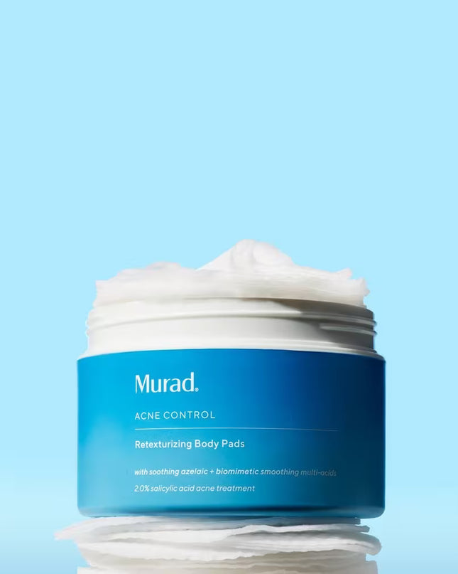 Murad's Retexturizing Body Pads with Salicylic Acid are a super smoothing, acne-fighting body treatment that swiftly wipe out breakouts, KP and ingrown hairs-all while soothing inflamed skin.