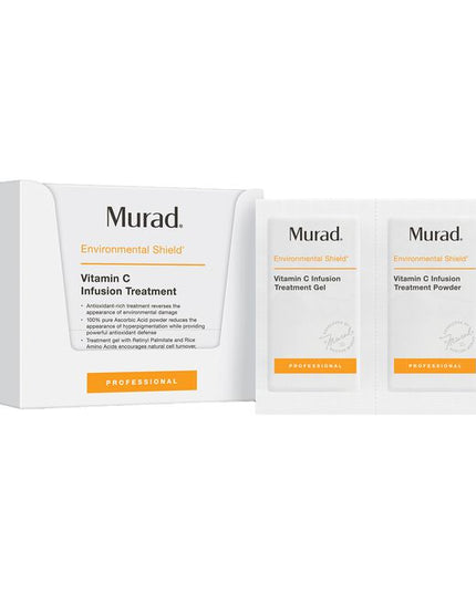 Vitamin C Infusion Treatment Pack includes 15 treatments. This powerful yet gentle treatment from Murad is an antioxidant-rich treatment that reverses the appearance of skin aging caused by environmental damage.