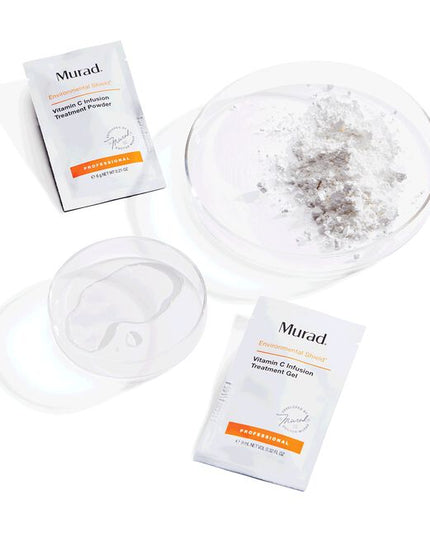 Vitamin C Infusion Treatment Pack includes 15 treatments. This powerful yet gentle treatment from Murad is an antioxidant-rich treatment that reverses the appearance of skin aging caused by environmental damage.