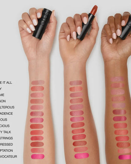 One look. One gesture. One swipe. Explicit Lipstick delivers long-lasting comfort in a high-end dimensional satin finish with vibrant, pure-color payoff and creamy, smudge-resistant wear. A new precision-tip bullet defines and contours for sculpted sophistication in 36 fearless shades, while our Luxe Comfort Complex hugs lips for lightweight, medium-to-full coverage infused with smoothing Rosehip Seed Oil and Hyaluronic Acid to lock in moisture.