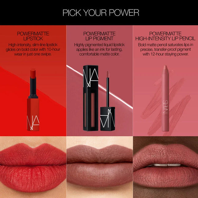 Potency meets precision with Powermatte High-Intensity Lip Pencil, a fully loaded matte lip formula charged with up to 12-hour staying power. Transformative cream-to-matte texture applies effortlessly and seals in a bold, matte finish. Choose from 10 power shades and let lips dry down fully for transfer-proof results. Power Pigment Complex—a dynamic blend of pure pigments and color-locking ingredients—saturates lips with dense color that glides effortlessly and wears comfortably. Power. Pigment. Precision. 
