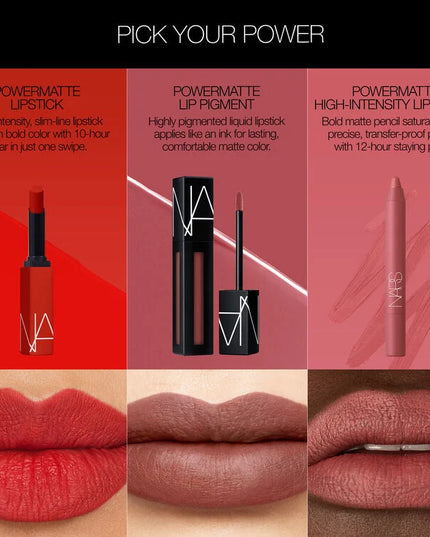 Potency meets precision with Powermatte High-Intensity Lip Pencil, a fully loaded matte lip formula charged with up to 12-hour staying power. Transformative cream-to-matte texture applies effortlessly and seals in a bold, matte finish. Choose from 10 power shades and let lips dry down fully for transfer-proof results. Power Pigment Complex—a dynamic blend of pure pigments and color-locking ingredients—saturates lips with dense color that glides effortlessly and wears comfortably. Power. Pigment. Precision. 