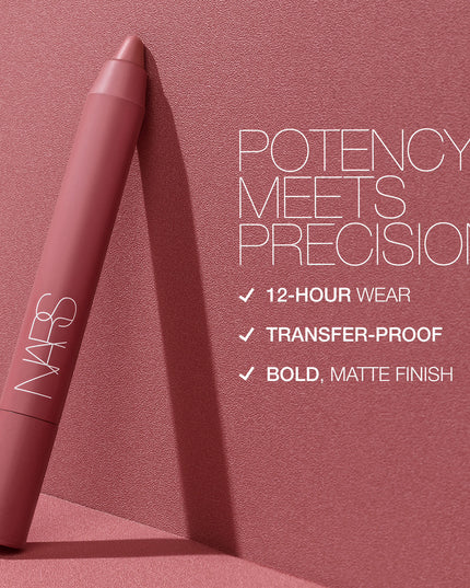 Potency meets precision with Powermatte High-Intensity Lip Pencil, a fully loaded matte lip formula charged with up to 12-hour staying power. Transformative cream-to-matte texture applies effortlessly and seals in a bold, matte finish. Choose from 10 power shades and let lips dry down fully for transfer-proof results. Power Pigment Complex—a dynamic blend of pure pigments and color-locking ingredients—saturates lips with dense color that glides effortlessly and wears comfortably. Power. Pigment. Precision. 