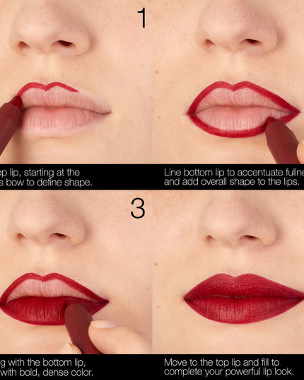 Potency meets precision with Powermatte High-Intensity Lip Pencil, a fully loaded matte lip formula charged with up to 12-hour staying power. Transformative cream-to-matte texture applies effortlessly and seals in a bold, matte finish. Choose from 10 power shades and let lips dry down fully for transfer-proof results. Power Pigment Complex—a dynamic blend of pure pigments and color-locking ingredients—saturates lips with dense color that glides effortlessly and wears comfortably. Power. Pigment. Precision. 