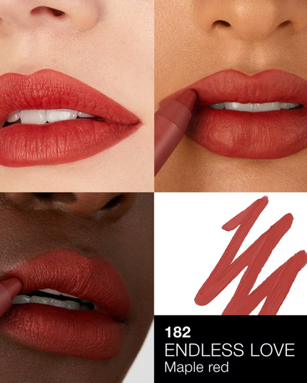 NARS Powermatte High Intensity Lip Pencil is a fully loaded matte lip formula charged with up to 12-hour staying power. Transformative cream-to-matte texture applies effortlessly and seals in a bold, matte finish. Choose from 13 power shades and let lips dry down fully for transfer-proof results.