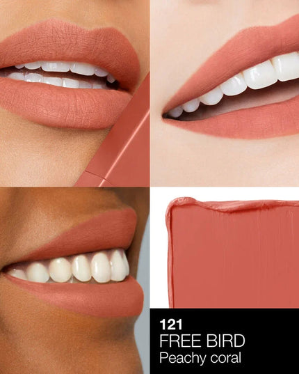 Play with a high-intensity matte sensation. In just one swipe it glides on bold color that lasts for 10 hours and sets to a smooth, matte finish. Power Pigment Complex—a dynamic blend of pure pigments and color-locking ingredients—saturates lips with dense color that glides effortlessly and wears comfortably all day. A lineup of 24 transfer-resistant shades let you choose every power move. High intensity. Zero weight. All-out comfort.