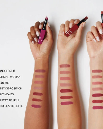 Play with a high-intensity matte sensation. In just one swipe it glides on bold color that lasts for 10 hours and sets to a smooth, matte finish. Power Pigment Complex—a dynamic blend of pure pigments and color-locking ingredients—saturates lips with dense color that glides effortlessly and wears comfortably all day. A lineup of 24 transfer-resistant shades let you choose every power move. High intensity. Zero weight. All-out comfort.