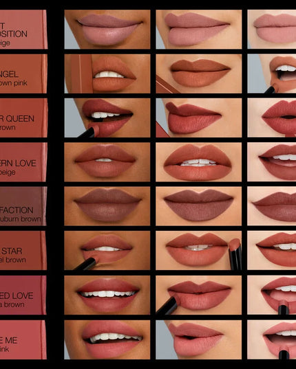 Play with a high-intensity matte sensation. In just one swipe it glides on bold color that lasts for 10 hours and sets to a smooth, matte finish. Power Pigment Complex—a dynamic blend of pure pigments and color-locking ingredients—saturates lips with dense color that glides effortlessly and wears comfortably all day. A lineup of 24 transfer-resistant shades let you choose every power move. High intensity. Zero weight. All-out comfort.