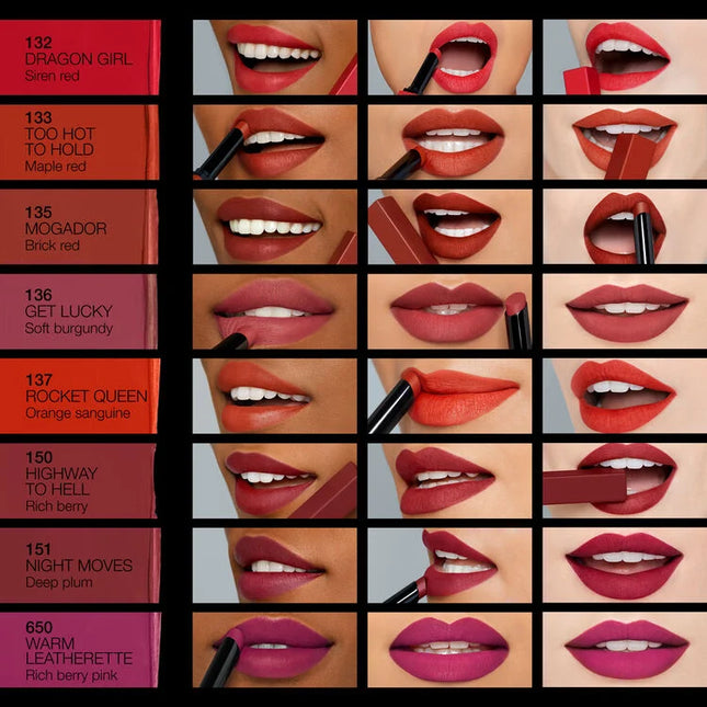 Play with a high-intensity matte sensation. In just one swipe it glides on bold color that lasts for 10 hours and sets to a smooth, matte finish. Power Pigment Complex—a dynamic blend of pure pigments and color-locking ingredients—saturates lips with dense color that glides effortlessly and wears comfortably all day. A lineup of 24 transfer-resistant shades let you choose every power move. High intensity. Zero weight. All-out comfort.
