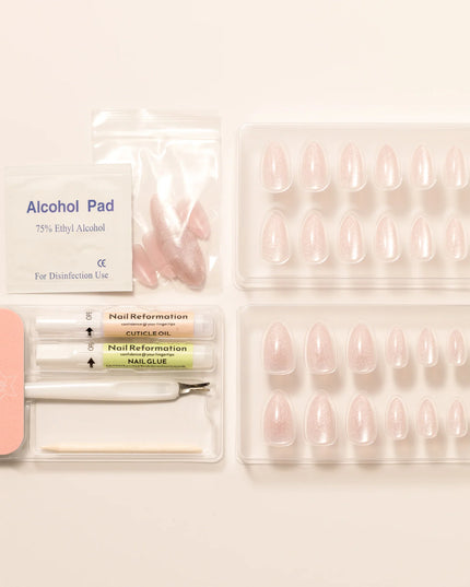 A symbol of strength and hope, the Pink Ribbon press-on nail kit stands in solidarity and resilience for breast cancer awareness. These short, almond-shaped, velvet pink nails radiate femininity in the face of challenges, and the courage to keep wearing confidence. Wear the Pink Ribbon as your badge of support.