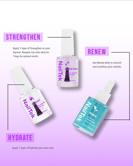 The Nail Rescue System is the ultimate rehab for severely damaged nails. This carefully curated system of unique formulations work together to improve nail strength, promoting the appearance of healthier nails and assisting in more resilient nail growth long-term.